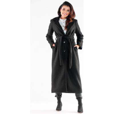 Awama Woman's Coat A547 Black čierna šedá