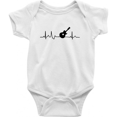 EKG akustická gitara Dojčenské body krátký rukáv biele