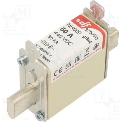 DF ELECTRIC 370050 Pojistka: tavná; 50A; 440VDC; gBat; keramická,průmyslová; NH000