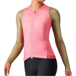 Castelli Дамска фланелка с дълъг ръкав за колоездене Castelli Women's Corretto Long Sleeve Jersey Cycling jersey - Rosa Giro / Elmwood (156-2745-0213)