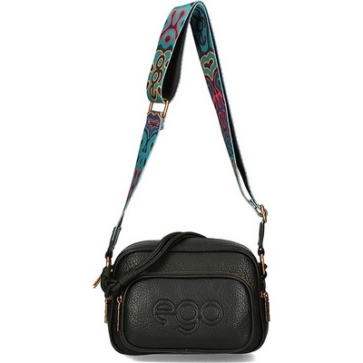Čierna objemná crossbody kabelka Ego