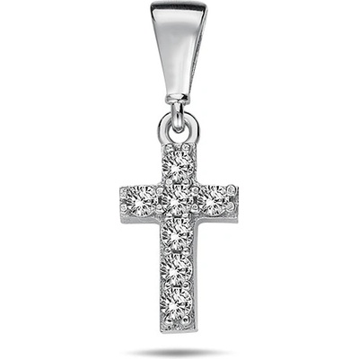 Lillian Vassago Jemný přívěsek křížek se zirkony, bílé zlato LLV98 GP091W