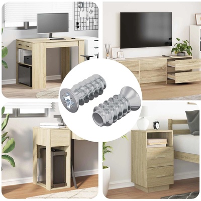 vidaXL Винт 2 бр. Сребристо M6 x 12 мм Желязо (864484)