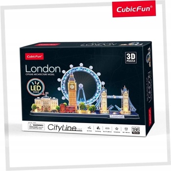CubicFun 3D puzzle svítící Londýn 186 ks