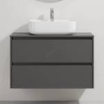 Bath Deluxe Шкаф за баня с мивка TRONDHEIM/KRISTIANSAND 90x57x46 cm антрацит/бял (SETBT0152C)