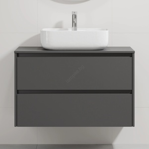 Bath Deluxe Шкаф за баня с мивка TRONDHEIM/KRISTIANSAND 90x57x46 cm антрацит/бял (SETBT0152C)