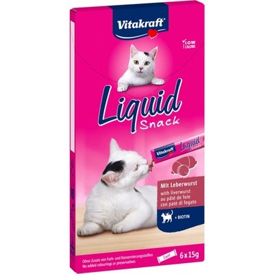 Vitakraft Cat Liquid Snack játrovka a biotin 6 x 15 g