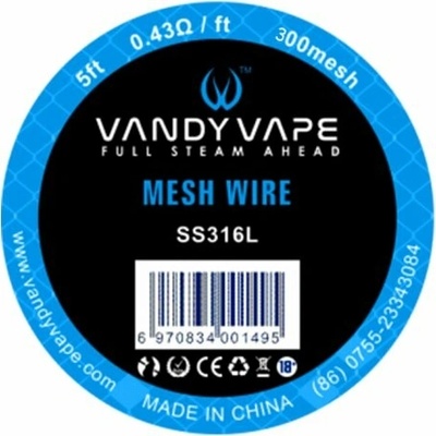 Vandy Vape Mesh Wire pletivo pre clearomizéry SS316L 1,5m mesh: 300