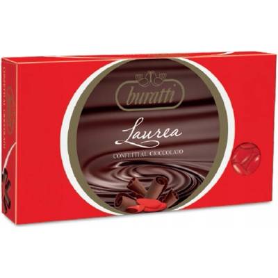 žiadna značka Dražé Buratti z horkej čokolády s červeným povrchom 1kg