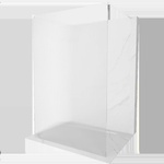 Mexen Kioto свободно стояща душ стена 120 x 200 cm, релефно стъкло 8 mm, бяла (800-120-002-20-09)