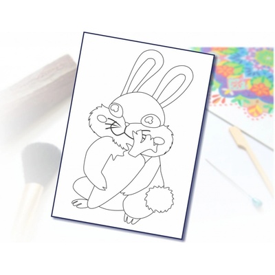 Radost v písku Šablona na pískování králíček s mrkví A6 105 x 148 mm – Zboží Dáma