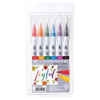 ZIG Clean Color Четка Писалка Комплект с 6 бр (RB-6000AT/6VA)