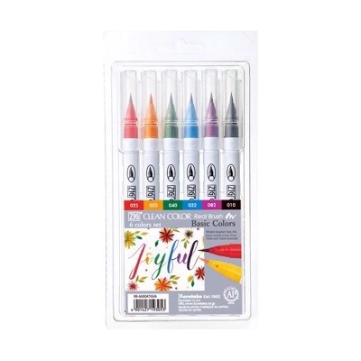 ZIG Clean Color Четка Писалка Комплект с 6 бр (RB-6000AT/6VA)