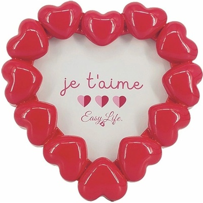 Fotorámeček ve tvaru srdíčka 1ks Cuoricini 13x13 cm, Easy Life - Červená – Zboží Živě