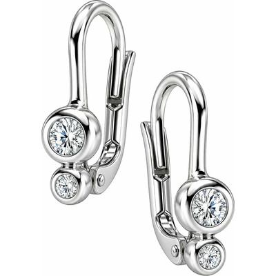 Zlaton Náušnice bílé zlato visací 1.4cm 1.2g s diamanty 0.09ct N07072603513