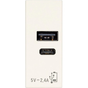 Vimar 30292. ACB USB Контакт Linea, A+C 12W 2, 4A 5V 1M, White, (VM30292.ACB)