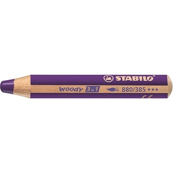 STABILO Цветни моливи, кръгли, дебели, STABILO "Woody 3 в 1", виола 880/385 (880/385)