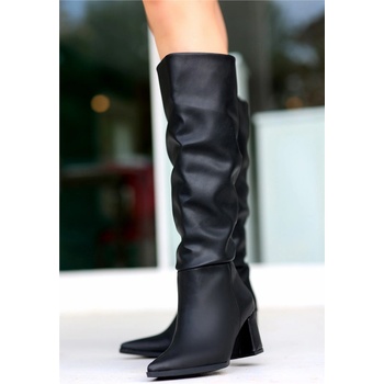 Erbil Shoes Дамски ботуши с ток - Черни #411098 (411098_Черно)