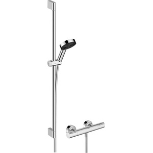 Hansgrohe Pulsify Select S - Душ комплект с термостат, 3 режима на струята, EcoSmart, хром 24271000 (24271000)