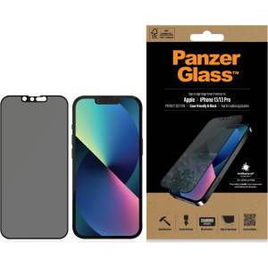 Panzer Стъклен протектор PanzerGlass за Apple iPhone 13 / 13 Pro, Privacy, CaseFriendly, Antibacterial - Черен