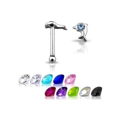 Šperky4U stříbrný piercing do nosu delfínek N01043-TZ