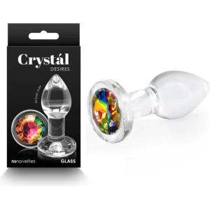  Стъклен плъг с вграден кристал, 8, 4см. - Crystal Desires Gem (NSTOYS1033)