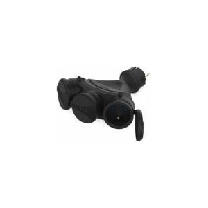 Kelia KEL Plug trimmer 3-socket with/u 16A 250V IP54 black GN-X3/54 W-01154