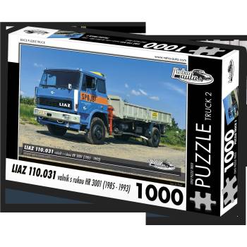 Retro cars - Puzzle TRUCK č. 2 Liaz 110.031 valník s rukou HR 3001 (1985-1993) - 1 000 piese