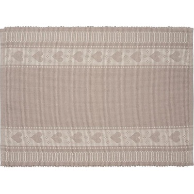 SCANquilt prostírání RIB bordura srdíčka béžovobílá prostírání 30x45cm