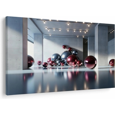 Obraz - 3D priestor s guľami II., jednodielne 150x100 cm