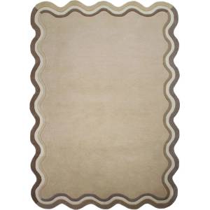 Flair Rugs Ръчно изработен вълнен килим в естествен цвят 120x170 cm Leo Scallop - Flair Rugs (503119381117)