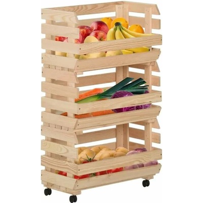 Servírovací stolek kolečka masivní borovice přírodní NoBi MADEIRA