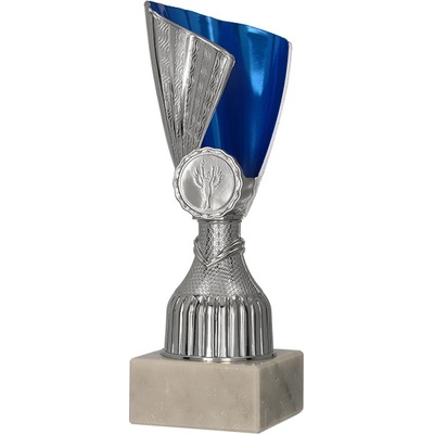 Plastová trofej Stříbrno-modrá 17 cm