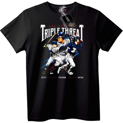 NOONEBRAND Тениска LA Тройна Заплаха Бейзбол - 5XL, Black