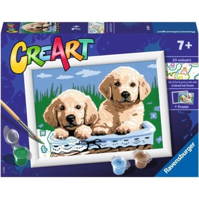 RAVENSBURGER CreArt Roztomilá štěňata 18 x 13 cm 147005