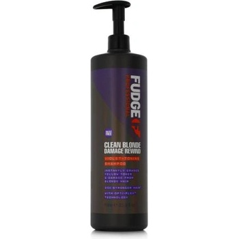 Fudge Professional Clean Blonde Damage Rewind Violet-Toning Shampoo 1000 ml шампоан за възстановяване и блясък на руса коса унисекс