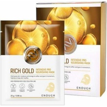 Enough Rich Gold Intensive Pro Nourishing Mask Intenzívna vyživujúca textilná maska na tvár 25 g 10 ks