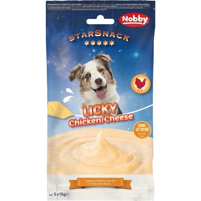 Nobby Starsnack Licky Dog mäsové pyré kuraciecí se sýrem 5x 15 g