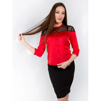 Image 1 of Рени Стил Русе Дамска риза Хлое в червено с ръкав 7/8 (718.1)