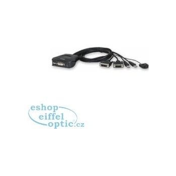 Aten CS-22D 2-port DVI KVM USB mini, integrované kabely