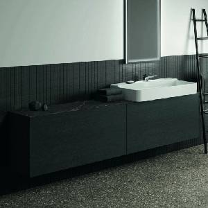Ideal Standard Керамичен плот за мивка Ideal Standard Atelier Conca, черно мраморно покритие, 240 см (T4350DG)