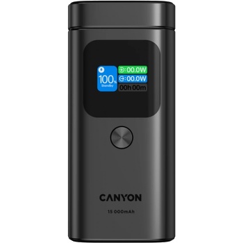 CANYON Външна батерия CANYON OnPower 150 (CNS-CPB150DG), 15000mAh, Qi2 Magnetic Wireless Charging 15W, 1xUSB 30W, 2xUSB-C up to 100W, Aluminium, Dark grey (CNS-CPB150DG)