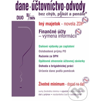 DUO 10/2025 – Dane, účtovníctvo, odvody bez chýb, pokút a penále
