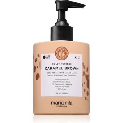 Maria Nila Colour Refresh нежна подхранваща маска без перманентни цветови пигменти цвят Caramel Brown 7.35 300ml