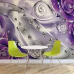  Фототапет флис Лилав флорален диамант 3d 2xl
