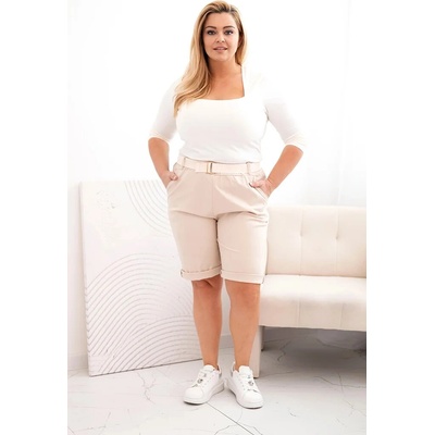 šortky Plus Size ART52231 s opaskom béžová
