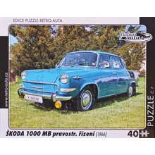 Retro-Auta č. 7 ŠKODA 1000 MB 1966 pravostranné řízení 40 dílků