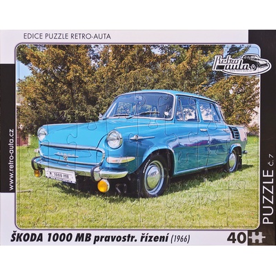 Retro-Auta č. 7 ŠKODA 1000 MB 1966 pravostranné řízení 40 dílků