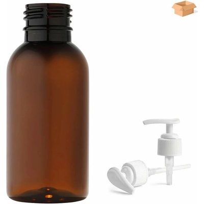 Tera plastová lahvička hnědás bílou pumpičkou 100 ml 400 ks