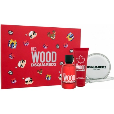 Dsquared2 Red Wood Woman EDT 100 ml + sprchový gél 100 ml + peněženka darčeková sada